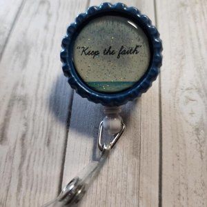 Keep the Faith Badge Clip  -‎ Alligator Clip  - ID Holder